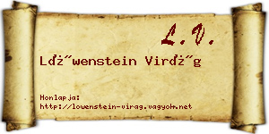 Löwenstein Virág névjegykártya